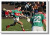 Mayo's Pat Harte winds up to send this ball to the back of the Kerry net in the 1st round of the Allianz National Football League in McHale Park Castlebar. Photo:  Michael Donnelly