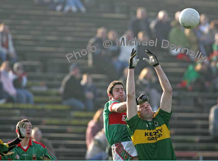 James Klicullen punches clear in 2007 Allianz National Football League in McHale Park Castlebar. Photo:  Michael Donnelly