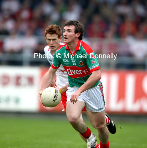 Cathal Freeman in action for Mayo Minors in the ESB All Ireland Minor Football Final in Pearse Park Longford on Saturday last. Photo:  Michael Donnelly