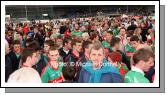 No big smiles as crowds of supporters console the players after Mayo were defeated by Tyrone in the ESB All Ireland Minor Football Final replay in Pearse Park, Longford. Photo:  Michael Donnelly