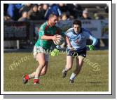 Mayo's captain, Trevor Mortimer gets by Dublin's Hugh Gill, in the Allianz GAA Football National League Division 1 Round 3 in McHale Park,  Castlebar. Photo:  Michael Donnelly