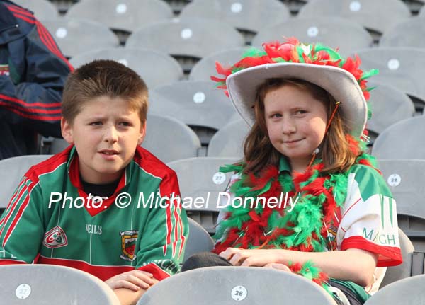 Matthew and Ruth Queenan, Lahardane were early arrivals in Croke Park to Support Mayo against Tyrone in the ESB GAA All Ireland Minor Football Final in Croke Park. Photo:  Michael Donnelly