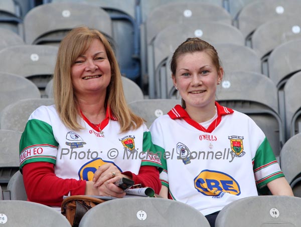 Breda and Grace Kelly Bohola were early arrivals in Croke Park to Support Mayo against Tyrone in the ESB GAA All Ireland Minor Football Final in Croke Park. Photo:  Michael Donnelly