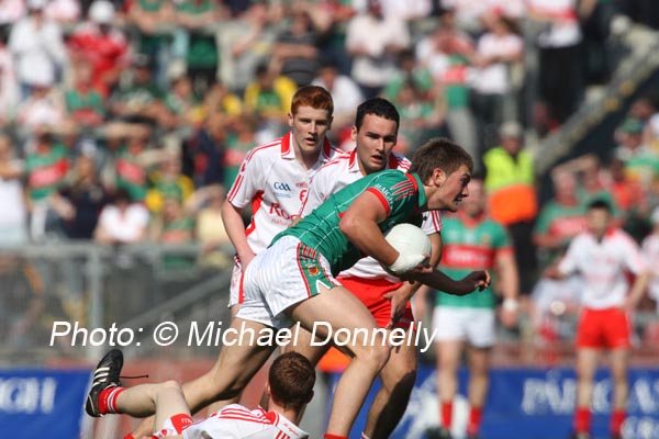 Aidan O'Shea in action for Mayo against Tyrone in the ESB GAA All Ireland Minor Football Final in Croke Park. Photo:  Michael Donnelly