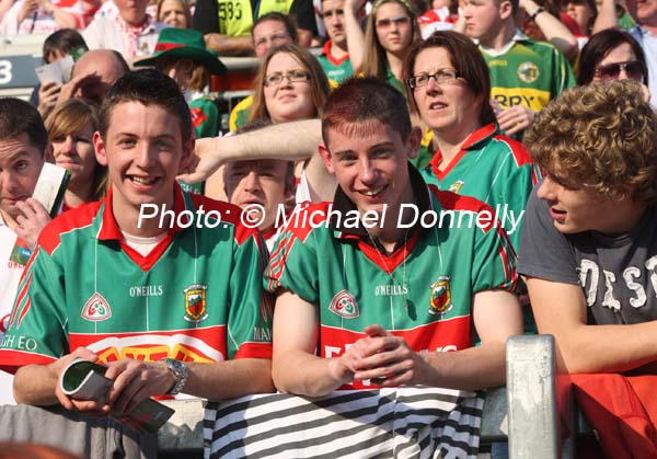 Supporting Mayo against Tyrone in the ESB GAA All Ireland Minor Football Final in Croke Park. Photo:  Michael Donnelly