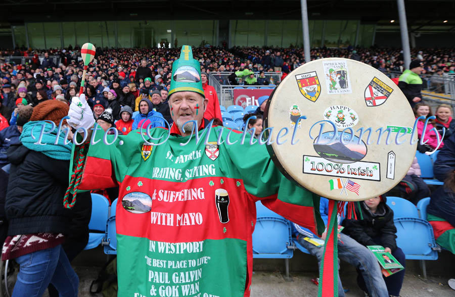 St Patrick aka John Durcan at the 2013 Allianz Football League Div 1 Round 6 in Elverys MacHale Park Castlebar. Photo: © Michael Donnelly