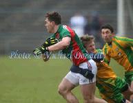 - Seamus O'Shea proving too much for Donegal's Ross Wherity in the 2013 Allianz Football League Div 1 Round 6 in Elverys MacHale Park Castlebar. Photo: © Michael Donnelly