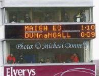 Final Score  in Mayo v Donegal  2013 Allianz Football League Div 1 Round 6 in Elverys MacHale Park Castlebar. Photo: © Michael Donnelly