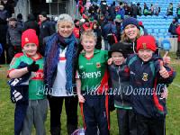 Hughes and McDonnell family members Killala, celebrate Mayo's win over Donegal in the 2013 Allianz Football League Div 1 Round 6 in Elverys MacHale Park Castlebar. Included in photo are Marty Mary and Cormac Hughes and Callum Annie and Aaron McDonnell Photo: © Michael Donnelly