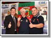 Seamus Murray, Director of CBE, (sponsors of the Mayo Ladies Senior team) pictured with Bernard Cumiskey Chairman of the Mayo Ladies County Board and Frank Brown, team manager. Photo:  Michael Donnelly