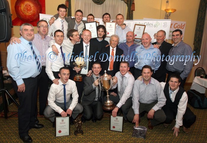 Castlebar Celtic group pictrued with John Giles Guest of Honour at the Mayo League Dinner and Presentation of awards in the Welcome Inn Hotel Castlebar. Photo: © Michael Donnelly Photography