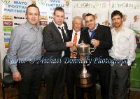 Fahy Rovers contingent pictured with Guest of Honour John Giles at  Mayo League Dinner Dance and Presentation with the Welcome Inn Hotel Premier Division trophy  in the Welcome Inn Hotel Castlebar.Photo: © Michael Donnelly Photography
