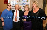 John Giles, Guest of Honour at the Mayo League  Dinner Dance and Presentation night in the Faailte Suite, Welcome In Hotel Castelbar pictured with from left: Carol O'Brien, Deirdre Dwyer and Siobhan Murray. Photo: © Michael Donnelly Photography