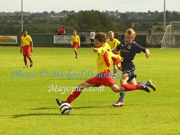 Action from the Watford v West Ham match at Ballyglass in Mayo International Cup. Photo: © Michael Donnelly Photography