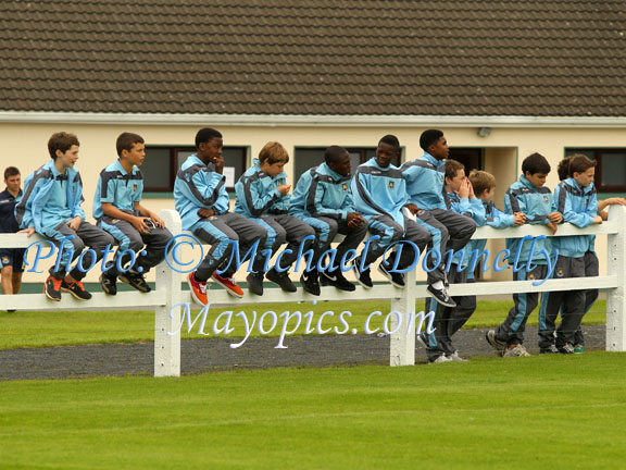 West Ham U-13s watch the Mayo v Exeter City Game at Milebush Park, Castlebar  in Mayo International Cup. Photo: © Michael Donnelly Photography