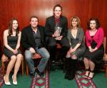 Jimmy Monaghan, Geesala Boxing Club, was the winner of the Boxing Award section of the 35th Western People Mayo Sports Awards 2004 pictured at the presentation in the TF Royal Theatre Castlebar, from left Brianna, James, Jimmy, Lisa and Trista Monaghan. Photo Michael Donnelly