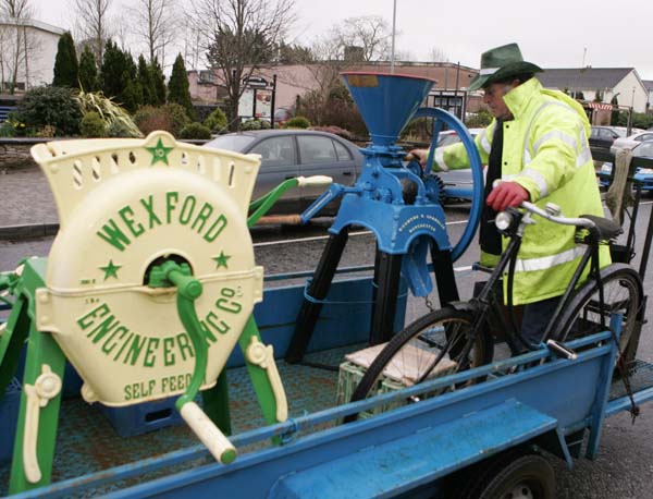 Vintage farm equipment float at St Patrick's Day Parade in Claremorris. Photo:  Michael Donnelly