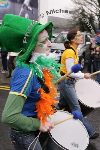 Keeping the beat at St Patrick's Day Parade in Kiltimagh. Photo:  Michael Donnelly