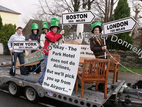 Park Hotel, Kiltimagh, float at St Patrick's Day Parade in Kiltimagh. Photo:  Michael Donnelly