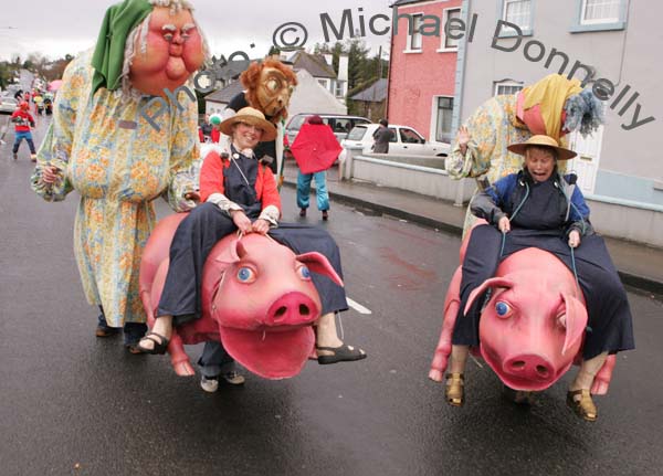 On the Pigs back at St Patrick's Day Parade in Kiltimagh. Photo:  Michael Donnelly
