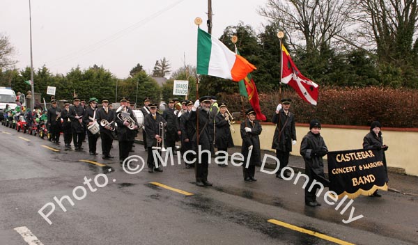 Castlebar Concert and Marching Band at St Patrick's Day Parade in Shrule. Photo:  Michael Donnelly