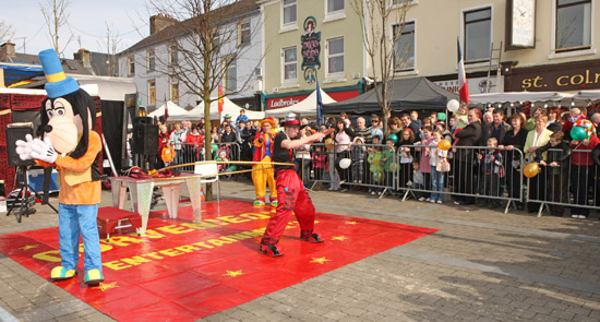 Entertainment before the Claremorris St Patrick's Day Parade. Photo:  Michael Donnelly