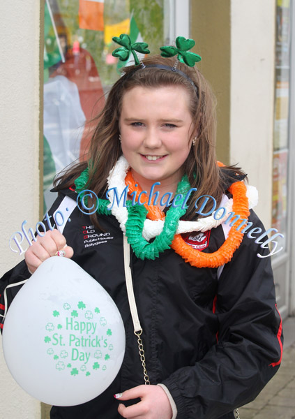 Lauren O'Malley Ballyglass Claremorris at the Claremorris St Patricks Day Parade. Photo: © Michael Donnelly