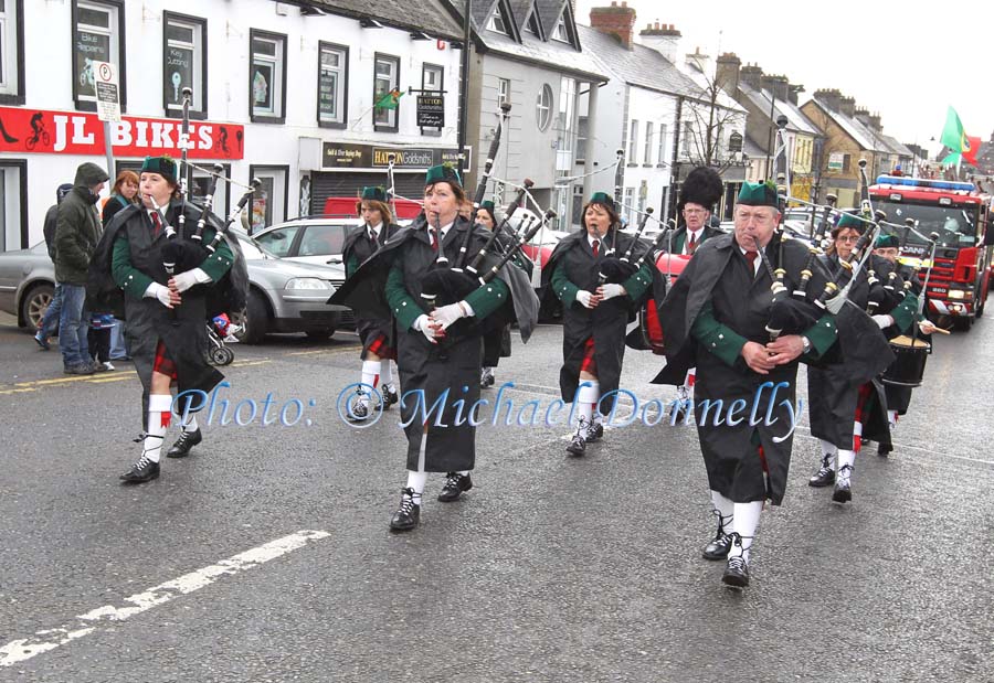 Balla Pipe Band leading the Claremorris St Patricks Day Parade. Photo: © Michael Donnelly