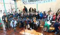  Claremorris Comhaltas Ceoltóirí Éireann (CCÉ) band about to entertain the crowds at the Claremorris St Patricks Day Parade. Photo: © Michael Donnelly