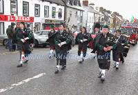 Balla Pipe Band leading the Claremorris St Patricks Day Parade. Photo: © Michael Donnelly