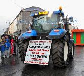 Very Big tractor for a light sign, (Ballyglass  Heritage Club, Auction and Autojumble 24 March at Malones Ballyglass) at the Claremorris St Patricks Day Parade. Photo: © Michael Donnelly