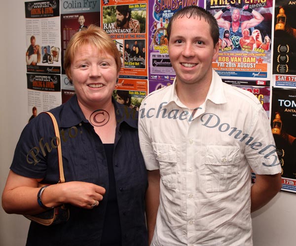 Tina McAndrew, Gortmelia, Barnatra, and James Keenaghan, Barnatra, pictured at Big Tom in the Castlebar Royal Theatre. Photo: Michael Donnelly.