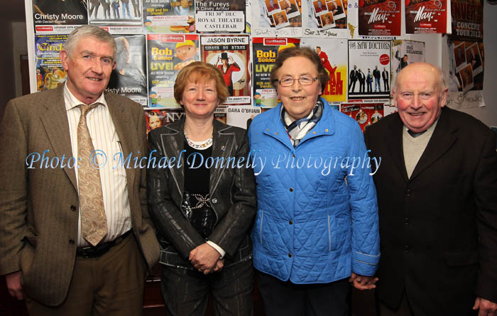 Peter and Bridie Lavelle, Balla, and Mary and John McNicholas Balla, pictured at Brendan Grace in the Royal Theatre Castlebar. Photo: © Michael Donnelly Photography