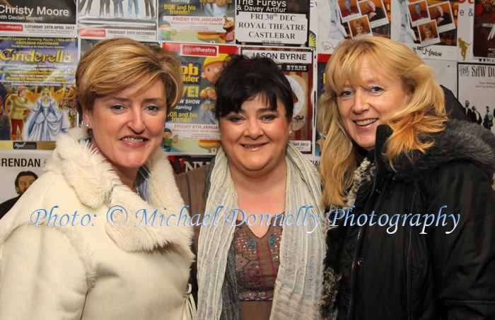 Anne Murphy, Ger Groonell, and Marie Basquille, Castlebar pictured at  Brendan Grace in the Royal Theatre Castlebar. Photo: © Michael Donnelly Photography