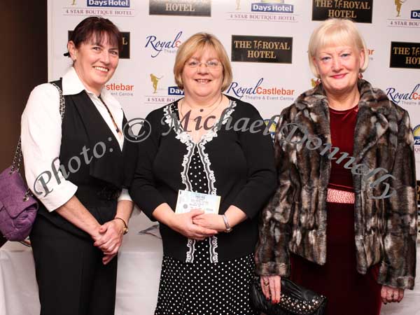 Rose Neary, Lena Nugent and Rosemarie Feeney Rooskey, Roscommon, pictured at Charlie Pride in the TF Royal Hotel and Theatre Castlebar.Photo:  Michael Donnelly
