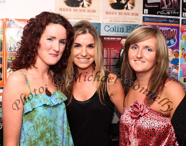 Ballaghaderreen ladies pictured at "The Script" in the TF Royal Theatre Castlebar, from left: Niamh Kennedy, Sinead Edwards and Elayne Griffin. Photo: © Michael Donnelly