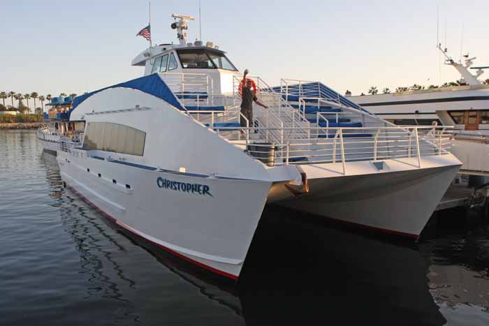 Whale Watching Cruise on Pacific Ocean on board the "Christopher"  from Long Beach Los Angeles. Photo Michael Donnelly