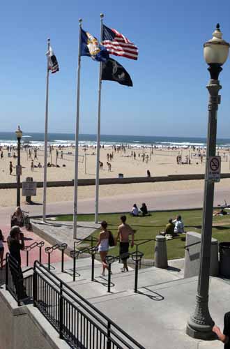 Surf City - Huntington Beach California from Pier entrance. Photo Michael Donnelly
