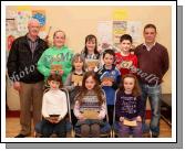 Winners in the Irishtown National School section of the St Colmans (Claremorris) Credit Union Poster Competition, held in the Dalton Inn Hotel, Claremorris, front from left: Category A- Alice O'Toole, 1st; Abbiegayle Ronayne, 2nd; Aoife Meehan, 3rd; Middle row -Category B: Lianne Daly, 2nd;Jason Huane, 3rd; - At back Category C;  Rachel McLoughlin, 1st Niamh E Huane, 2nd; and Francis Griffin, 3rd  Missing from photo was  Shauna Ryan, 1st Cat, included in photo are Liam Griffin Chairman Board of Management and  John Timothy, Claremorris Credit Union; Photo Michael Donnelly 