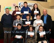 Winners of the Facefield NS section of the Claremorris Credit Union Poster competition 2011 front from left Category A:James Finn, 1st; Fionnghuala Benson, 2nd and Amanda Kilkenny, 3rd;  Middle row Category B: Robert Carleton, 1st;  Sean Joyce, 2nd; and Daniel Carleton, 3rd; At back with category C: Noel Commons teacher;  James Jennings, 1st; Patrick Murphy, 2nd, and Laura Commons, 3rd and John Kirrane, Claremorris Credit Union. Photo: © Michael Donnelly