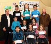 Winners of the Irishtown NS section of the Claremorris Credit Union Poster competition 2011 front from left Category A: Jack Melvin, 1st; Márie Feerick, 2nd and Rhona O'Dea, 3rd;  Middle row Category B: Jason Huane, 1st;  Rosanna Raftery, 2nd; and Katie Rogers, 3rd; At back with category C: Brendan Mellett,  Claremorris Credit Union;  Evan McHolm, 1st; Rachel Fallon, 2nd, and Dmitry Trench, 3rd and Ger Conroy, teacher. Photo: © Michael Donnelly
