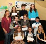 Winners of the Roundfort NS section of the Claremorris Credit Union Poster competition 2011 front from left Category A: Rowan Fanning, 1st; Rianna McCarthy, 2nd and Nicole Murphy, 3rd;  Middle row Category B: Eoin Conneely, 1st;  Orlaith Duffy, 2nd; and Matthew Saunders, 3rd; At back with category C: Norrie Walsh,  Claremorris Credit Union; Hannah Conneely, 1st; Tiernan Harris, 2nd, and Amy Costello, 3rd. Photo: © Michael Donnelly Photography