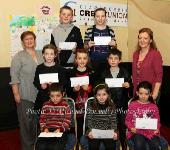 Winners of the Taugheen NS section of the Claremorris Credit Union Poster competition 2011 front from left Category A: Daragh Judge, 1st; Sioda Monaghan, 2nd and Aislish McCaffertey 3rd;  Middle row Category B: Louise King, 1st;  Grace Campbell, 2nd; and Nathan Moran, 3rd; At back with category C: Martina Gormley,  Claremorris Credit Union; Brian Campbell, 1st; and Ciara McNamara, 2nd, Thomas Morris (missing) was 3rd and Norrie Walsh Claremorris Credit Union. Photo: © Michael Donnelly Photography
 