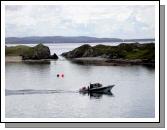 The rising tide separates the small island on which Cromwell's Fort stands from the Inishbofin 'mainland'