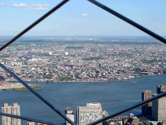 Wire mesh on the 86th floor viewing floor keeps you in your place.