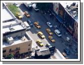Yellow Cabs Below - probably on Broadway.