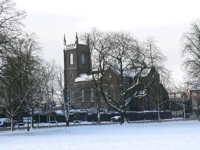 Christchurch from a snowy Mall