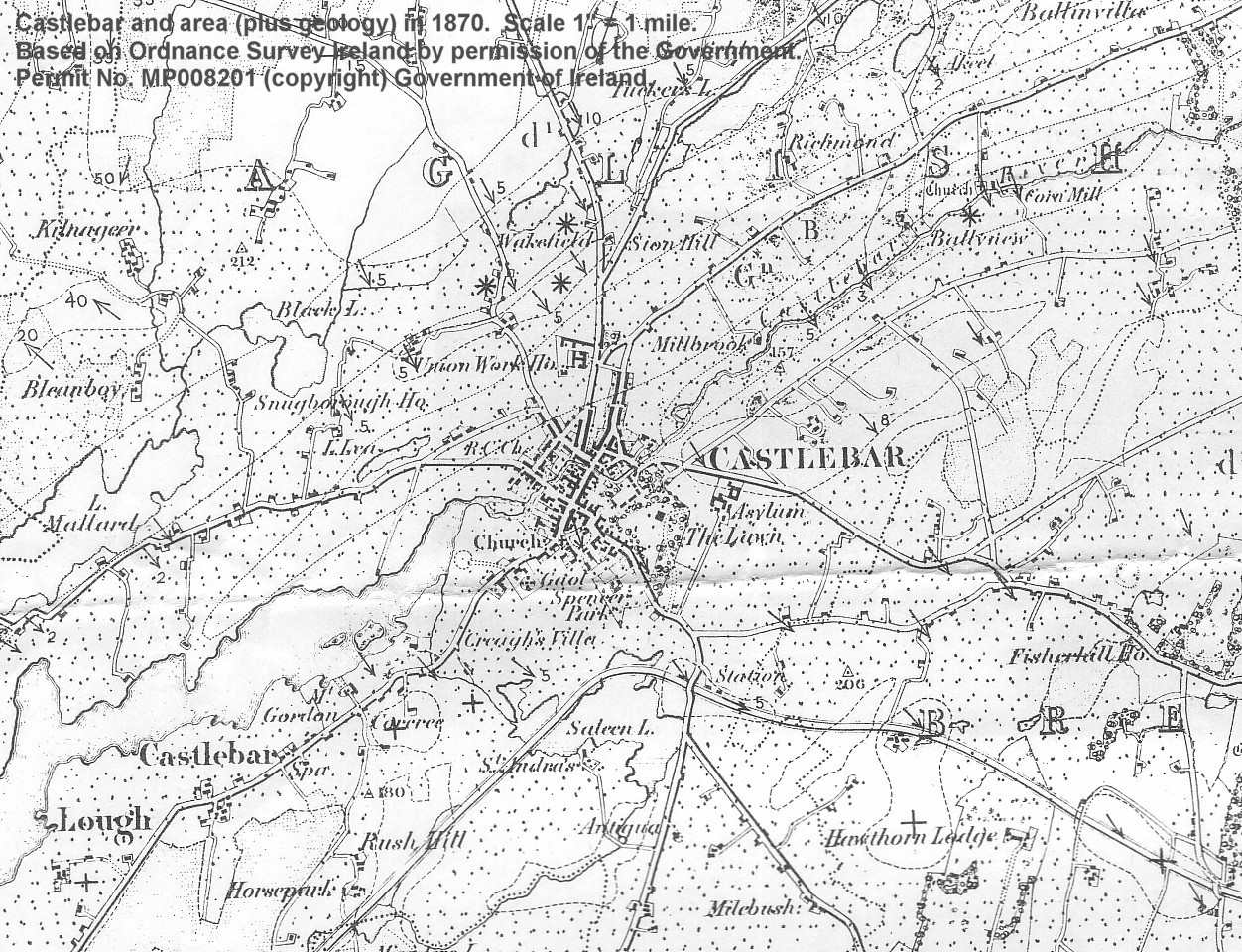 Castlebar in 1870