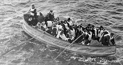 Lifeboat carrying Titanic survivors