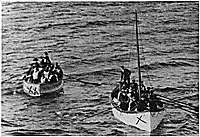 Lifeboats carrying Titanic survivors